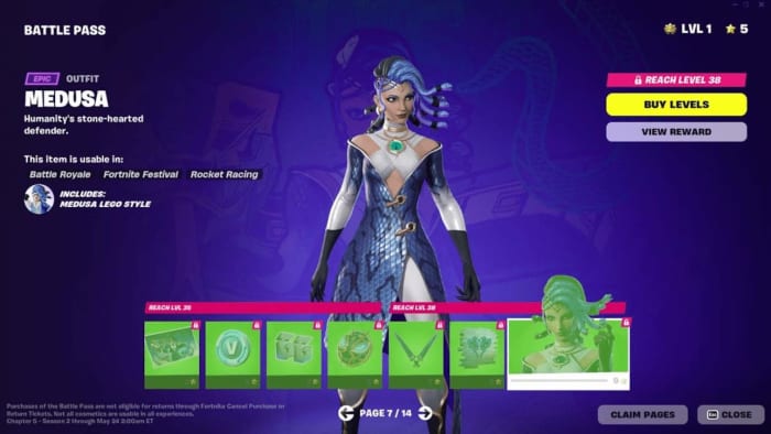 Fortnite Chapter 5 Season 2 Medusa Skin Battle Pass Page 7